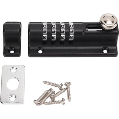 Serrure à combinaison 4 chiffres Noir Antivol Étanche pour Fenêtre Armoire Porte Classeur Meuble black