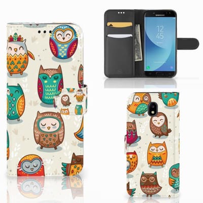 Samsung Galaxy A30 Telefoonhoesje met Pasjes Vrolijke Uilen