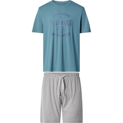 ESMARA MEN Korte heren pyjama (Blauw/grijs, S)