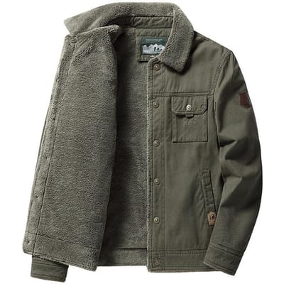 Casual herfst- en winterjassen voor mannen van middelbare leeftijd Jassen met dikke voering voor vaders van middelbare en oudere leeftijd 5XL legergroene kleur