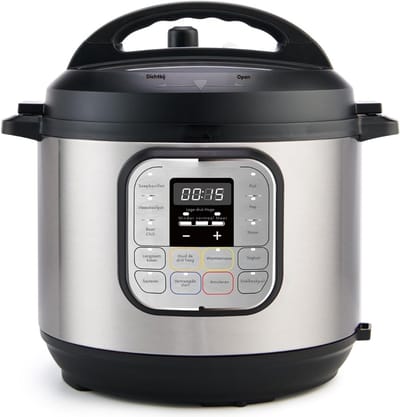 Quvo® Rijstkoker - Stoompan - Koker - 5.7 Liter - Zwart/Zilver- 34cm x 31cm x 32cm