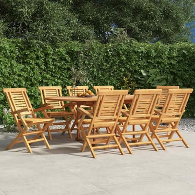 vidaXL - Opklapbare - stoelen, - 8 - stuks, - 56x63x90 - cm, - massief - teakhout