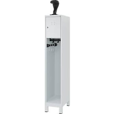 C+P Evolo brandweerkast, model YOUNGSTER, 1 compartiment, H 1630 x B 300 x D 500 mm, poten, lichtgrijs RAL 7035