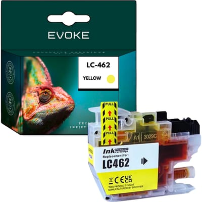Evoke Compatibele Inkt voor Brother Lc-462Xl Lc462Xl Lc462Xly Geel 15 ml 1500 Pagina's Mfc-J2340Dw J3540Dw J3940Dw