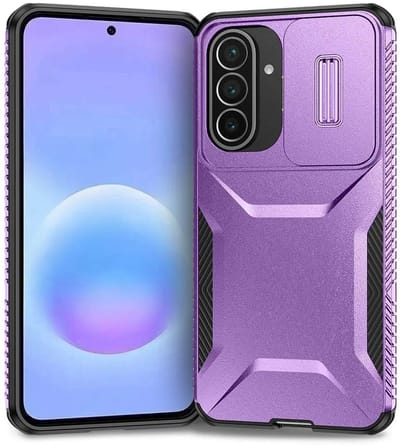 Hoesje Geschikt voor Samsung Galaxy A57 | Back Cover met Camera Slider | Schokbestendige Case | Camera Cover | Stevig | Paars