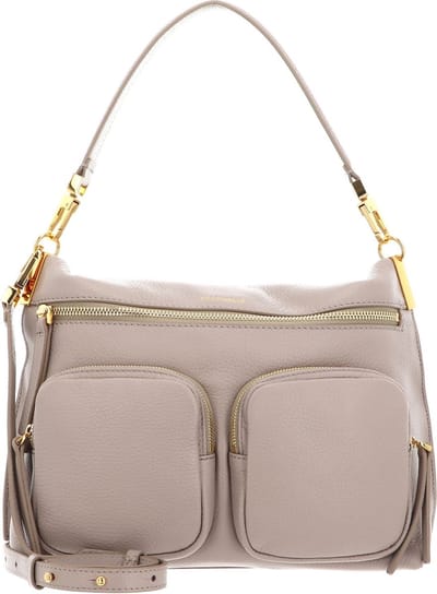 COCCINELLE Leren Schoudertas Hyle Handbag Grained Leather Powder Pink Beige