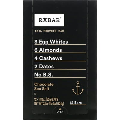 RXBAR, eiwitreep, chocolade zeezout, 12 repen, 52 g (1.83 oz) elk