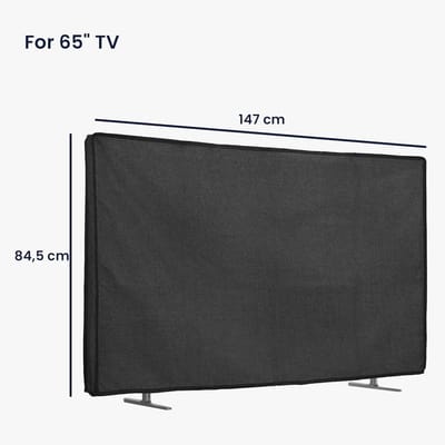 Linnen Beschermhoes voor 65" Smart TV - Vouwbare Televisiehoes in Donkergrijs
