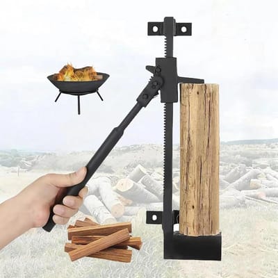 Wand Houtklover - Handmatige Splijter - Brandhout Maken - Hefboom Mechanisme - 3.5 Kilogram - Zwart