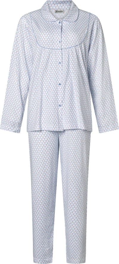 Lunatex - dames pyjama klassiek 124188 - blauw - maat S