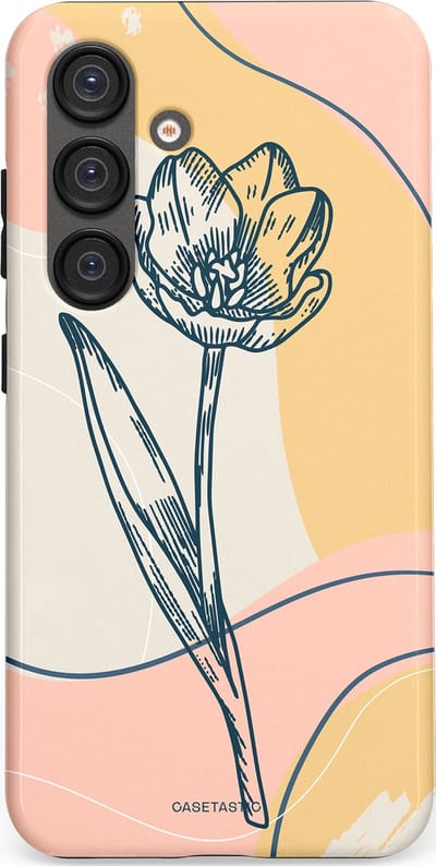 Casetastic Hoesje Geschikt voor Samsung S25 - Stijlvolle Beschermende Duo-layer Case - Lente tulp