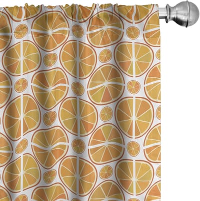 ABAKUHAUS Mandarijn gordijnen – geometrische 2x75x245 cm – microvezel