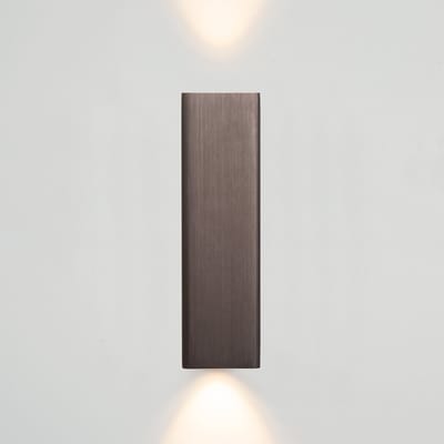 Atmooz Bertrix Wandlamp – H 16 cm – Brushed bronze – Metaal – Geïntegreerde LED – Up en down licht – Rechthoekige wandlamp voor woonkamer of hal