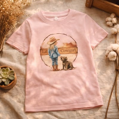 T-shirt cowgirl roze - Roze - 170/176