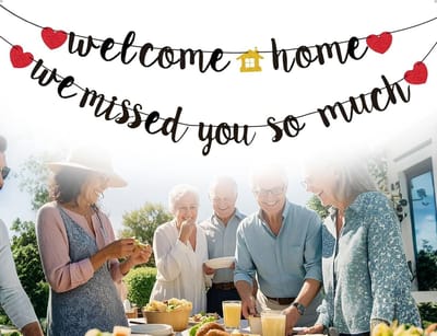 Cosensi- Slingerset - Welkom Thuis Krans - We Missed You So Much Krans - Decoratie - Zwart Ontwerp - Duurzaam Materiaal - Deco