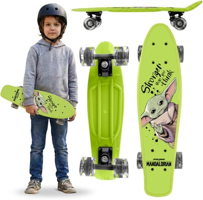 STAR WARS The Mandalorian GROGU Kinder fish skateboard 55 cm, antislip board, stabiel van 20-50 kg