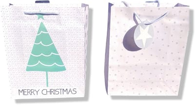 4 Luxe Kerst Cadeautasjes A4 formaat 33x26cm - Kerst Papieren cadeautasjes met Full-color bedrukking