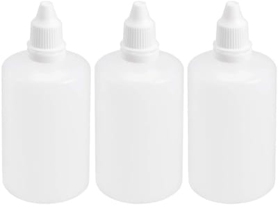 Dailygoods- Druppelflesjes 100ml - 3-Pack - Oogdruppelaar met Schroefdop - Kinderbeschermkap - Lekvrij - Knijpbaar Ontwerp - Druppelfles