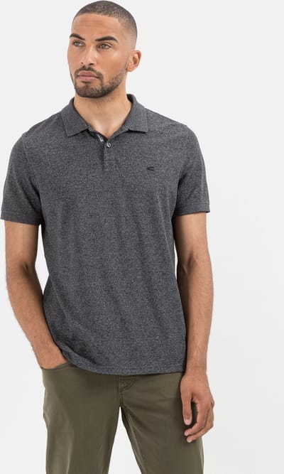 camel active Poloshirt met korte mouwen gemaakt van duurzaam katoen mix - Maat menswear-S - Donkergrijs
