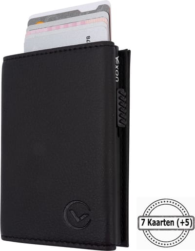 VEXON Legacy Prive - Wallet Pro - Premium Wallet Classic - Pasjeshouder Zwart - Kaarthouder - Met Rits - 10 Pasjes, Briefgeld en Muntgeld - RFID Creditcardhouder - Mannen en Vrouwen Portemonnee - Uitschuifbaar - Zwart