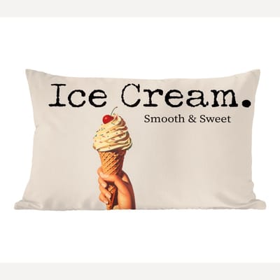 Sierkussens - Kussentjes Woonkamer - 60x40 cm - Ice cream - Softijs - Kleurrijk - Kers