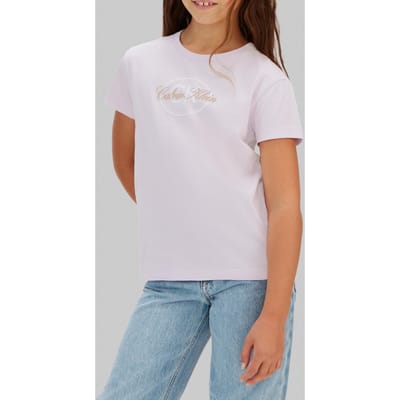 Calvin Klein Girls Ck Script Ss T-shirt Island Lilac Taglia: 6 | T-shirt Outlet | kids | Viola