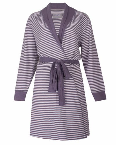 Irresistible - Dames Badjas - Kamerjas - Paars en Wit - Maat m