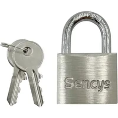 Sencys Hangslot Met Sleutel - Aluminium Voor Koffer En Kluisje - Behuizing 30mm