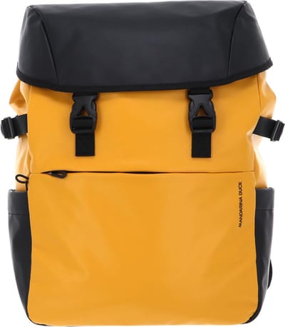 MANDARINA DUCK Laptop rugzak Rugzak met laptopvak Eco Coated Backpack Duck Yellow Donkergeel