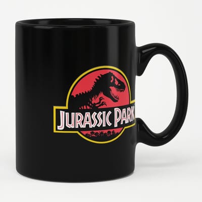 Jurassic Park Logo Kop zwart Keramiek Unisex - Fan merch, Film, TV-series