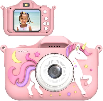 Modito Digitale Kindercamera HD 1080p - Speelgoedcamera - 32GB micro sd kaart - Fototoestel Voor Kinderen - Roze