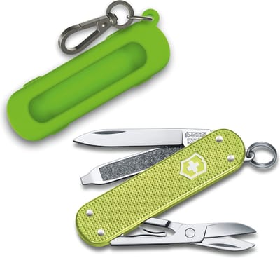 Victorinox Classic Alox Zakmes met Siliconen Hoes – Lime Twist