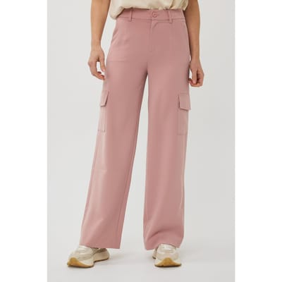 EsQualo Trousers Wide Cargo City Chalk Pink Größe: 34 | Cargohosen Outlet | Damen | Rosa
