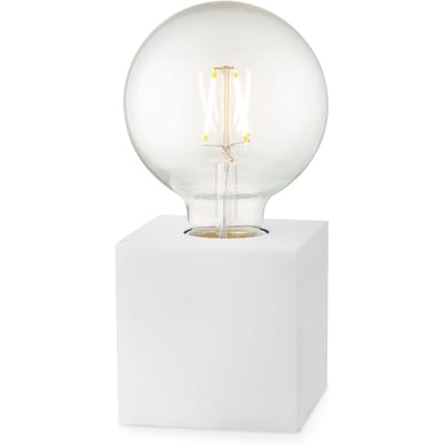 Home Sweet Home - Moderne tafellamp Dry Vierkant - Wit - 8,5/8,5/8,5cm - bedlampje - geschikt voor E27 LED lichtbron - gemaakt van Metaal