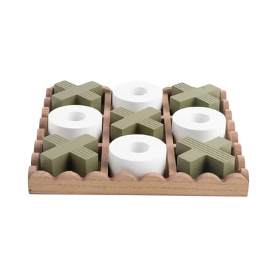 Present Time Ornament Tic Tac Toe - Groen - 18.5x18.5x5cm - Modern - MDF