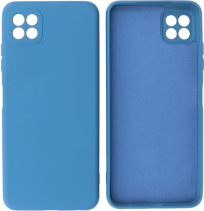 Hoesje Geschikt voor Samsung Galaxy A22 5G - Fashion Telefoonhoesje Backcover - Siliconen Hoesje - Navy