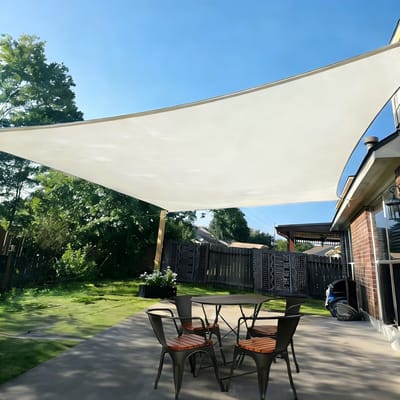 Waterdicht Schaduwdoek 2x3m Crèmewit – UV-bescherming 90% – Voor Tuin, Terras & Balkon – Met RVS D-Ringen