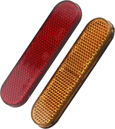 Set van 2 Gele Reflectoren voor Motor en Fiets - Zelfklevend, Hoge Zichtbaarheid, Verkeersveiligheid, 100 x 24 x 8 mm