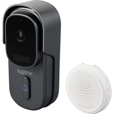 Sygonix Video-deurintercom via WiFi WiFi, Radiografisch Grijs, Wit