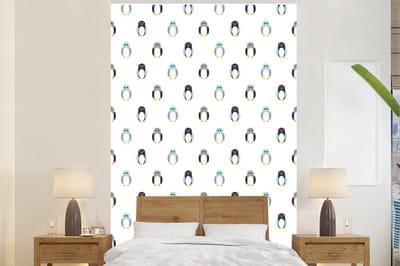 Behang - Fotobehang Design - Dieren - Pinguïn - Breedte 160 cm x hoogte 240 cm