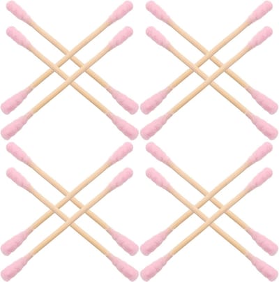 Katoenen Swabs - Dubbelzijdig Applicators - Make-up Aanbrengen - Spiraal Punt Ontwerp - 1000 Stuks - Roze