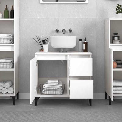 vidaXL - Badkamerkast - 65x33x60 - cm - bewerkt - hout - wit