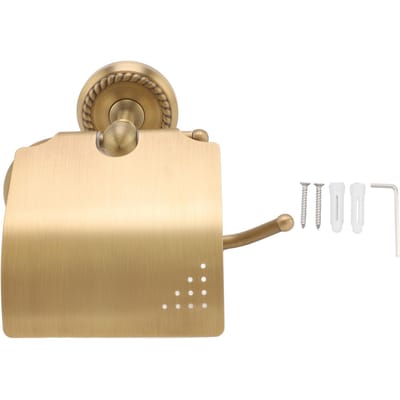 Wandgemonteerde Toiletpapierhouder Antiek Twist Patroon Papieren Handdoekhouder Badkamer Wand Tissue beige