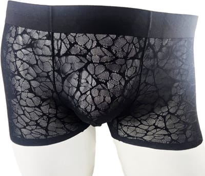 BamBella ® - Boxershorts - maat S/M - Boxer short onderbroek kort strak zwart kant heren onderbroeken lange pijpen strak