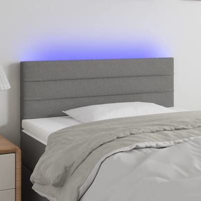 vidaXL - Hoofdbord - LED - 90x5x78/88 - cm - stof - donkergrijs