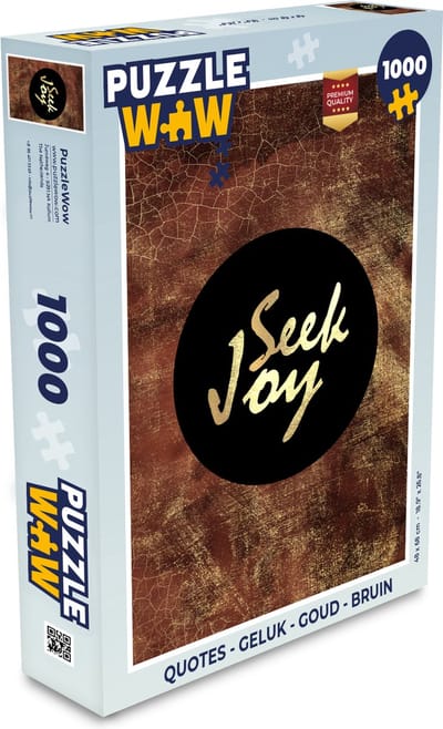 Puzzel Quotes - Geluk - Goud - Bruin - Legpuzzel - Puzzel 1000 stukjes volwassenen