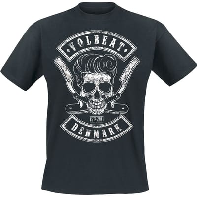 Volbeat T-shirt - Denmark Skull - S tot 5XL - zwart