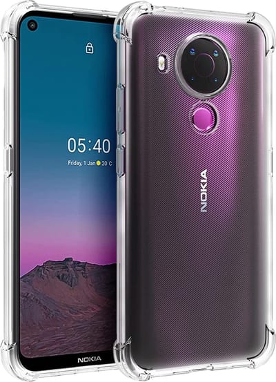Hoesje geschikt voor Nokia 5.4 - Clear Anti Shock Hybrid Armor Case Siliconen Back Cover Hoes Transparant