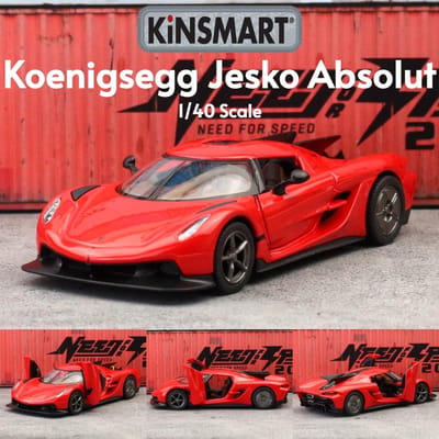 Kinsmart Speelgoedauto Model 1/40 Koenigsegg Jesko Absolut Super Sport Diecast Miniatuur Pull Back Voertuig Collectie Cadeau Voor Kind Jongen