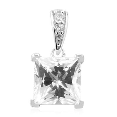 Cavill - 925 Sterling Zilver Hanger - 3,32 ct Mexicaanse Danburiet & 0,08 ct Cambodjaanse Zirkon - Elegante Vierkante Hanger 19x9 mm